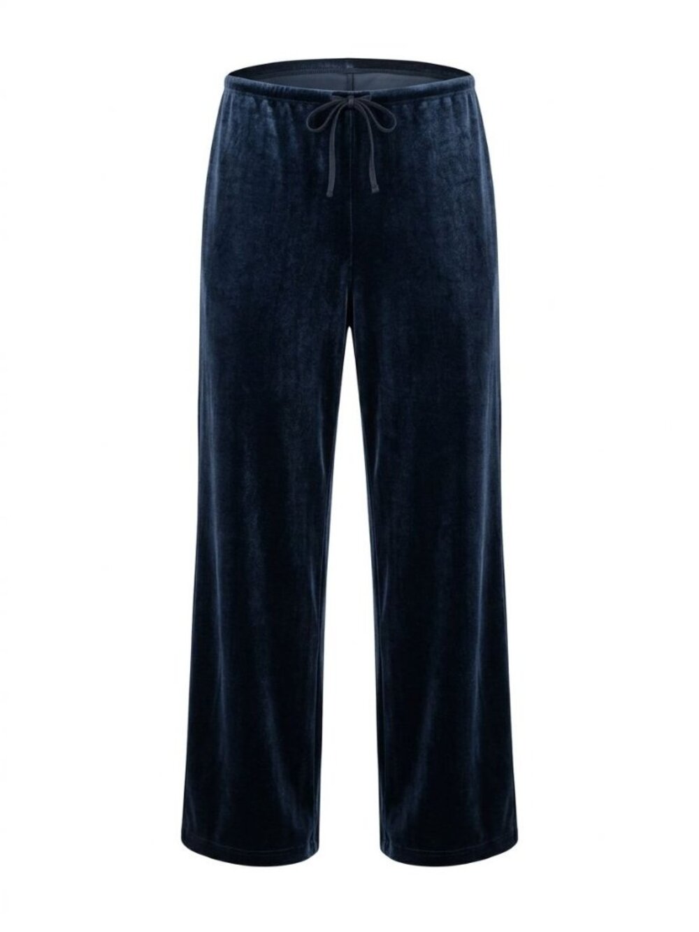 NWT Unbranded Sz L Navy Velour Wide Leg Drawstring Lounge Pants Soft LN92463